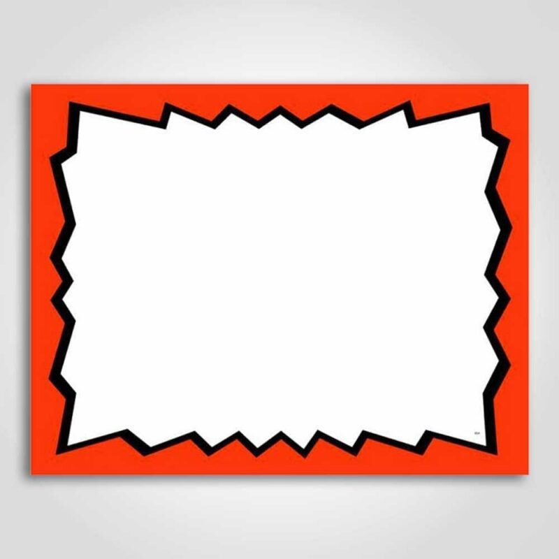 Blank Burst Sign Red 3.5" x 5.5"