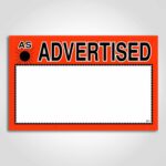 As Advertised Sign Card with room to write