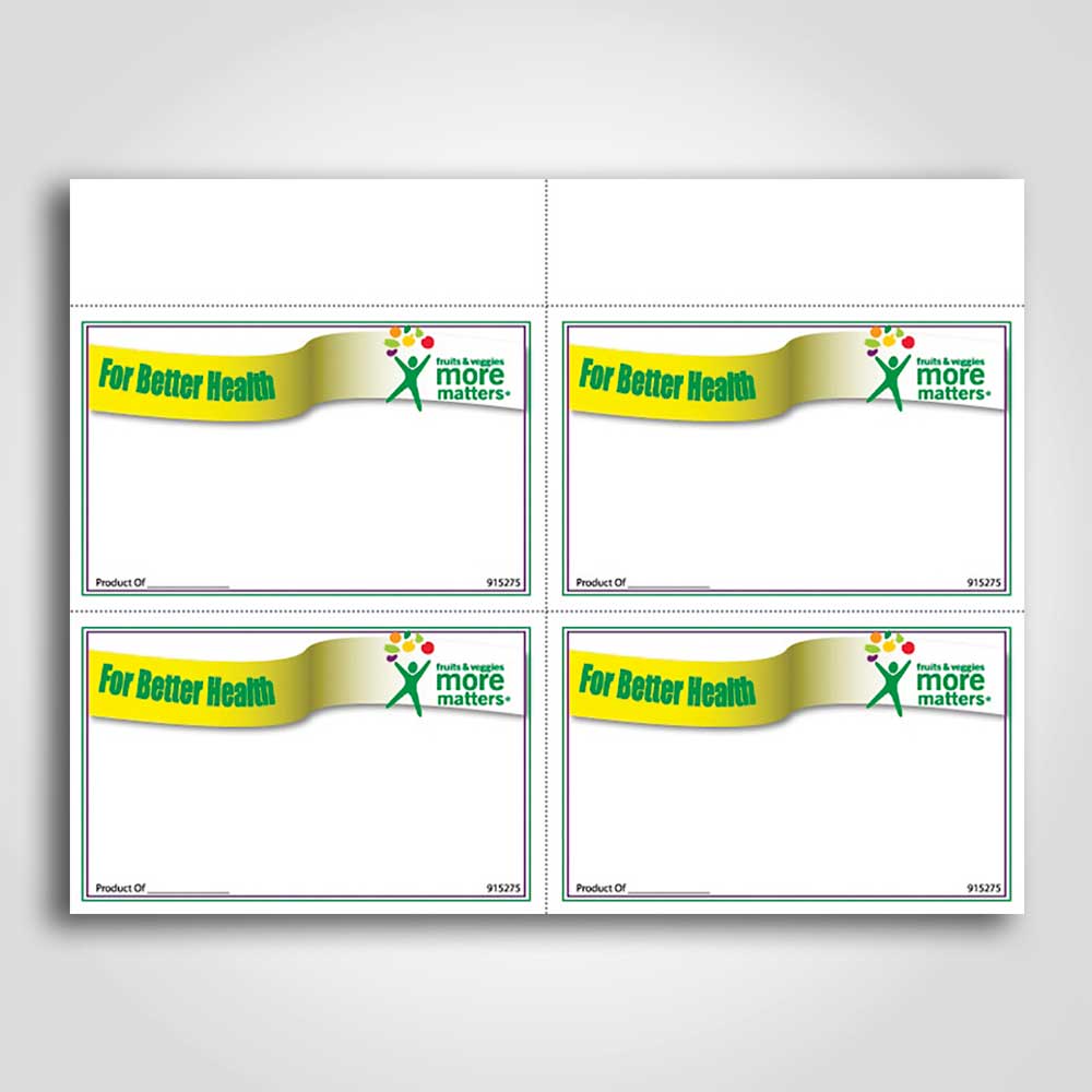 Produce Signs For Better Health Sign cards Laser 3.5" x 5.5"