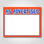 Laser Bright Sign Cards As Advertised 5.5" x 8.5"