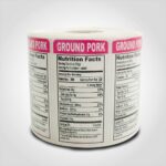 Ground Pork Nutritional Label - 1 roll of 1000 stickers