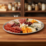 Aluminum Party Tray flat base, Deli-Tray with deli meats show on tray
