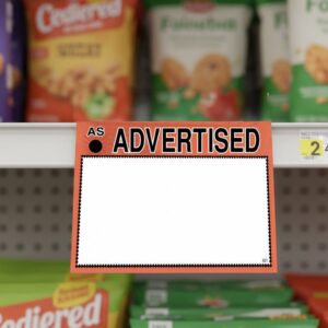 As Advertised Sign Card with room to write
