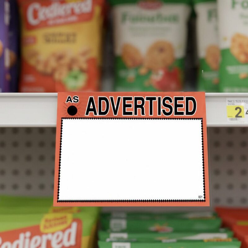 As Advertised Sign Card with room to write As Advertised Sign Card with room to write