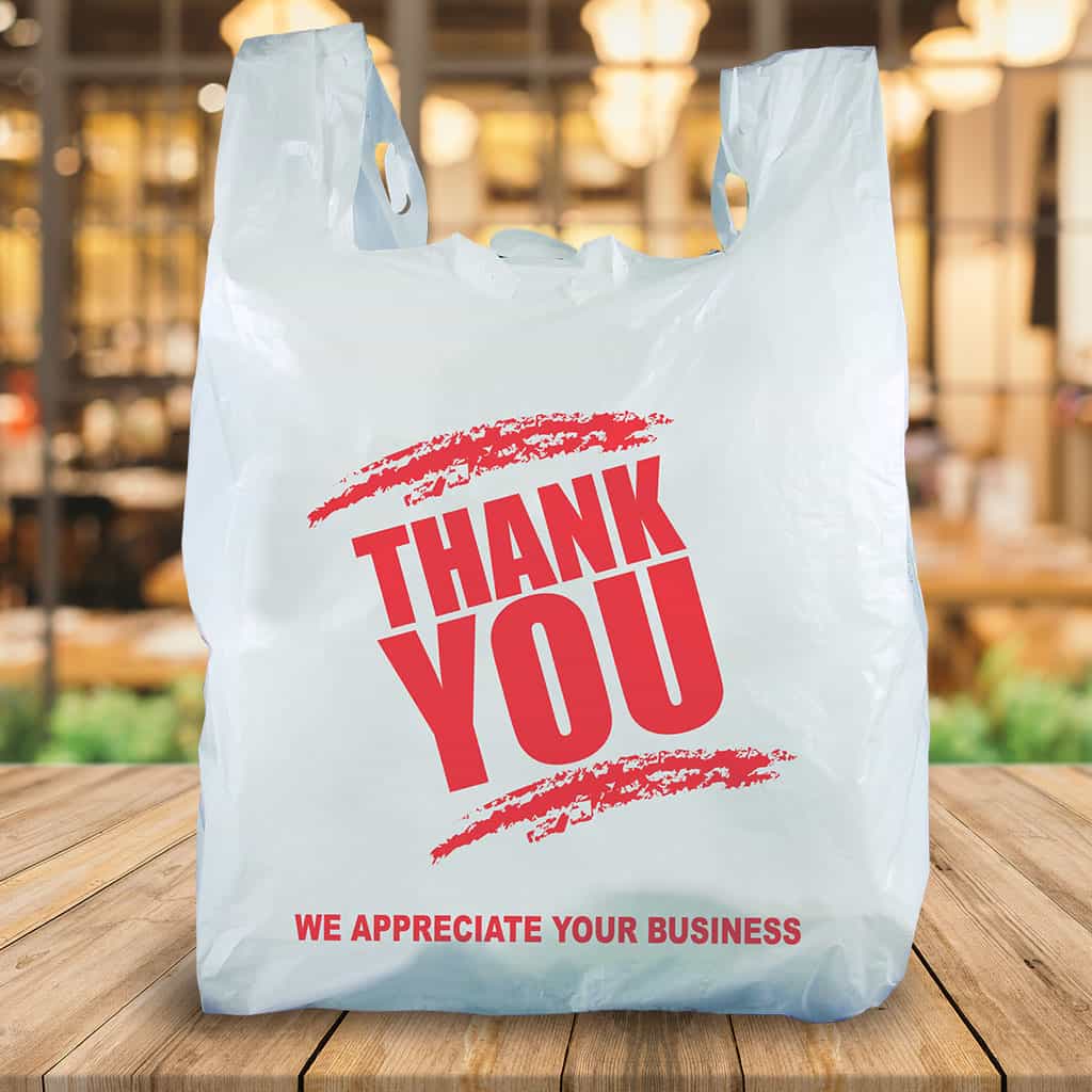 Thank You Plastic Shopping Bag - Large 1000 qty - Brenmar