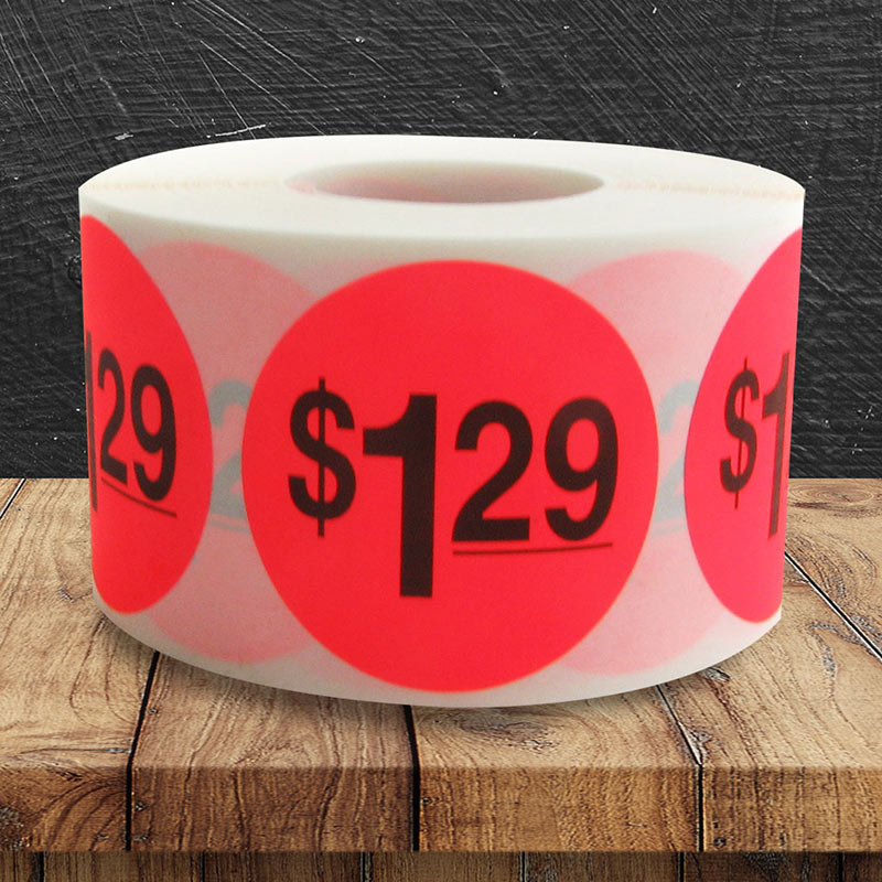 Pricing Labels | $1.29 Pricing Label - Roll of 500