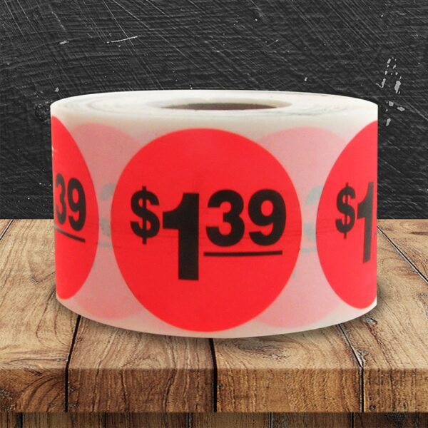 $1.39 Pricing Label - 1 roll of 500 (500017)