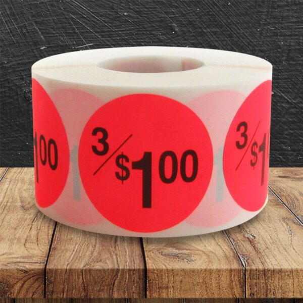 3/$1.00 Label - 1 roll of 500 (500031)