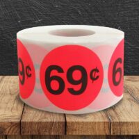 69 Cent Pricing Label - 1 roll of 500 (500040)