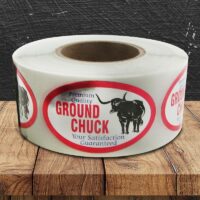 Premium Quality Ground Chuck Label - 1 roll of 500 (500149)
