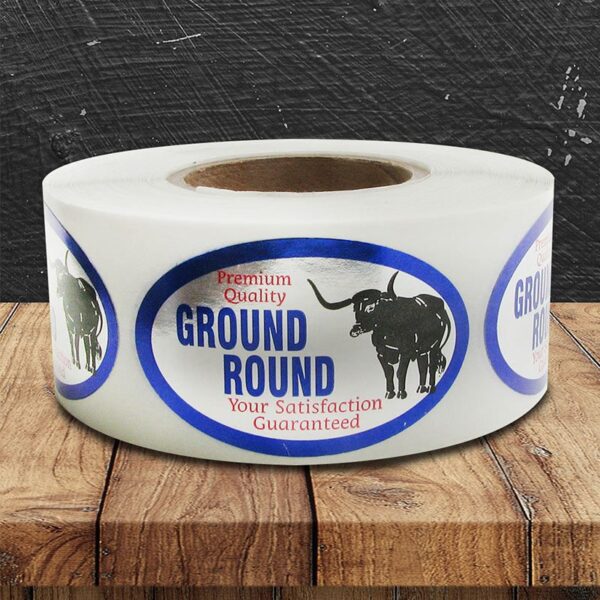 Premium Quality Ground Round Label - 1 roll of 500 (500150)