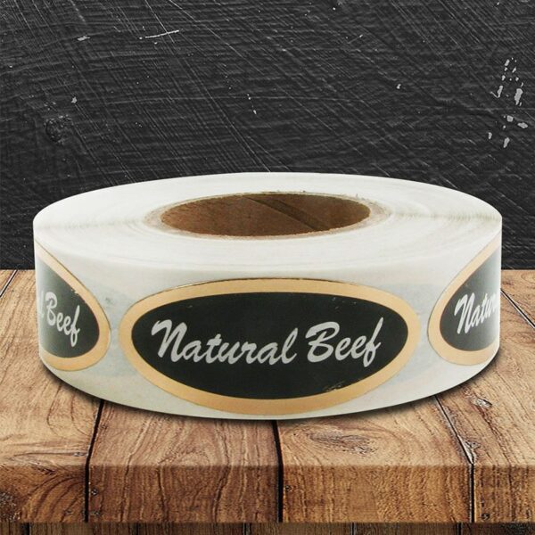 Natural Beef Label - 1 roll of 500 (500174)
