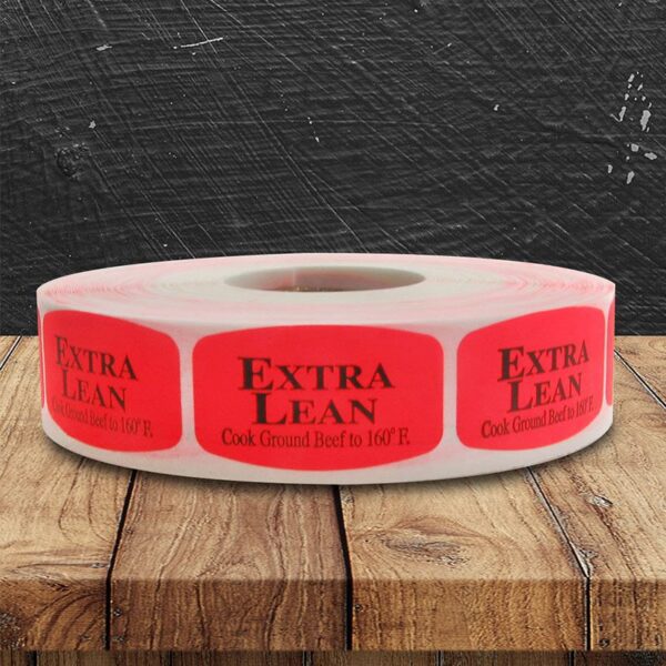 Extra Lean Ground Beef Cook to 160 - 1 roll of 1000 (500202)
