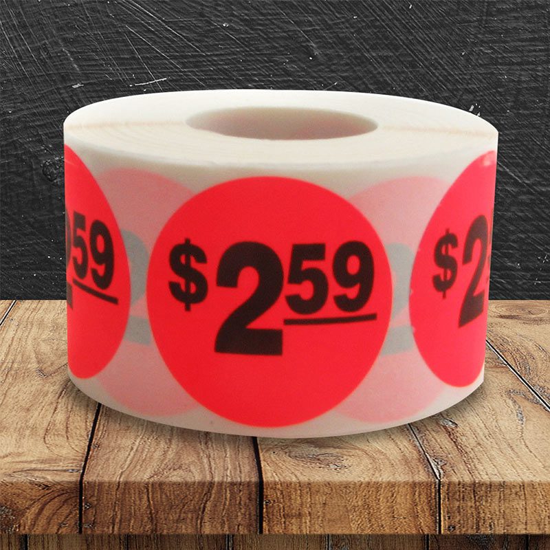 $2.59 Pricing Label  500 stickers 
