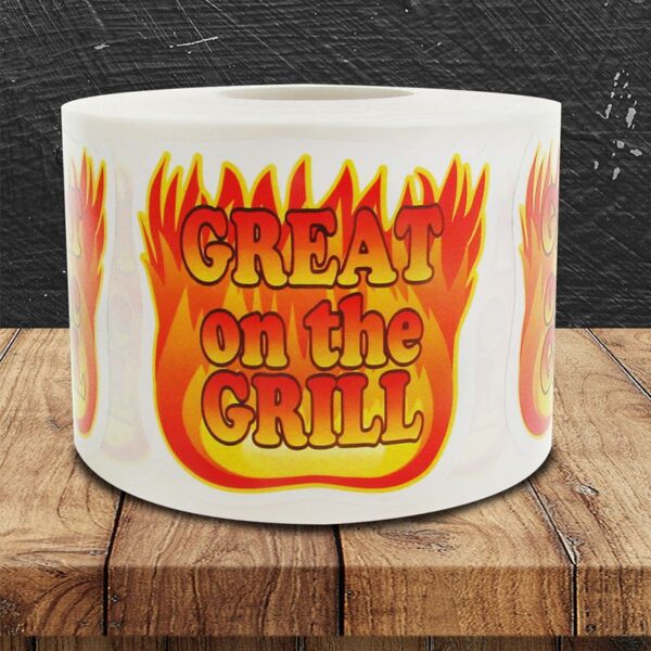 Great On The Grill Flames Label - 1 roll of 500 (500250)