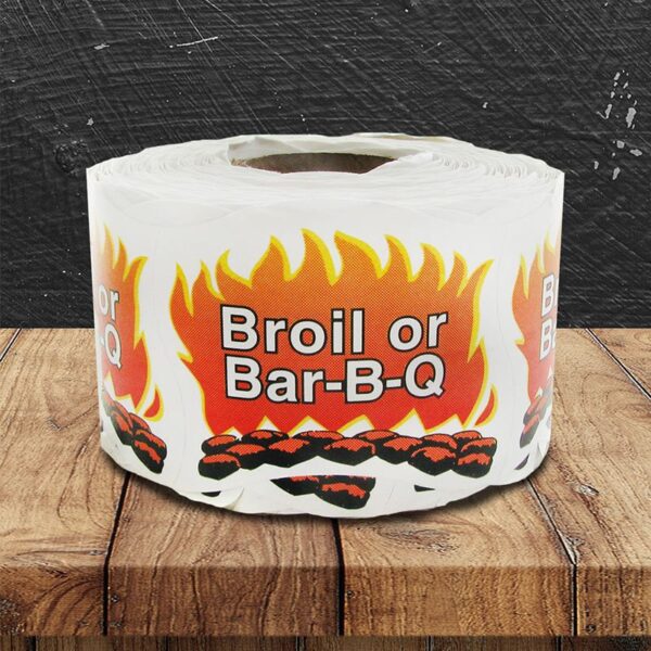 Broil or Bar-B-Q Label - 1 roll of 500 (500365)
