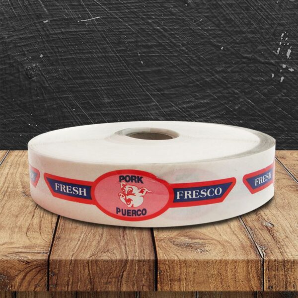 Bilingual Fresh Pork/Fresco Puerco Label - 1 roll of 1000 (500380)