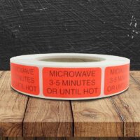 Microwave 3-5 Minutes or until hot Label - 1 roll of 1000 (500381)