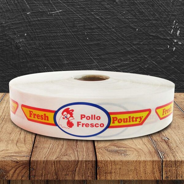 Bilingual Fresh Poultry/Fresco Pollo Label - 1 roll of 1000 (500387)