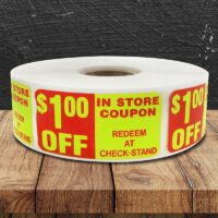 $1.00 OFF Label - 1 roll of 500 (500410)