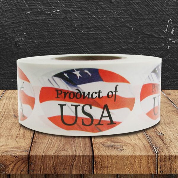 Product of the USA Flag Label - 1 roll of 1000 (500467)