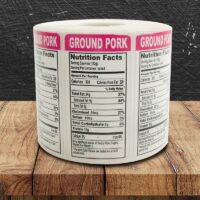 Ground Pork 80% Lean Label - 1 roll of 1000 (500714)