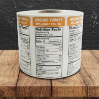 Ground Turkey 90% Lean Label - 1 roll of 1000 (500717)