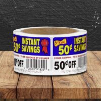 50 Cent Off Instant Savings Label - 1 roll of 250 (500810)