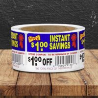 $1.00 Off Instant Savings Label - 1 roll of 250 (500812)