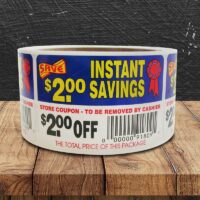 $2.00 Off Instant Savings Label - 1 roll of 250 (500816)