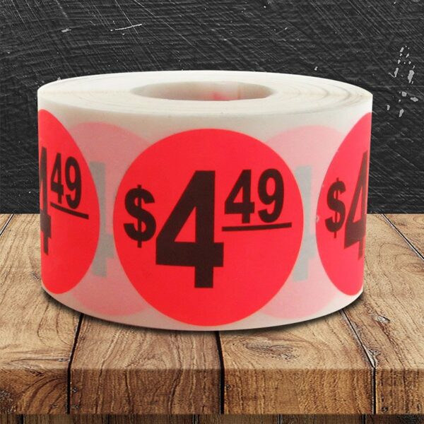 $4.49 Pricing Labels - 1 roll of 500 (500835)