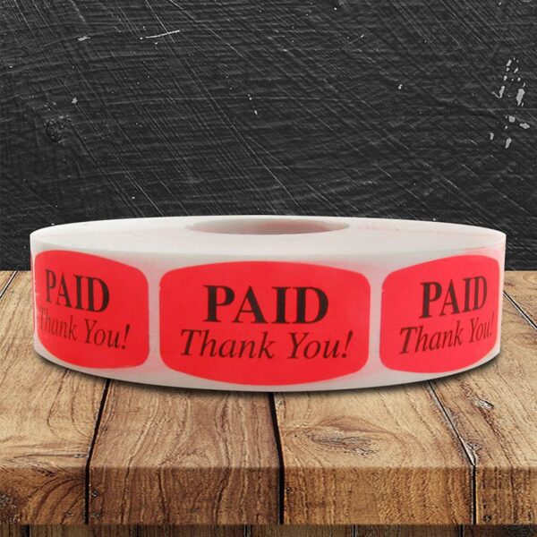 Paid Thank You Label - 1 roll of 1000 (510071)
