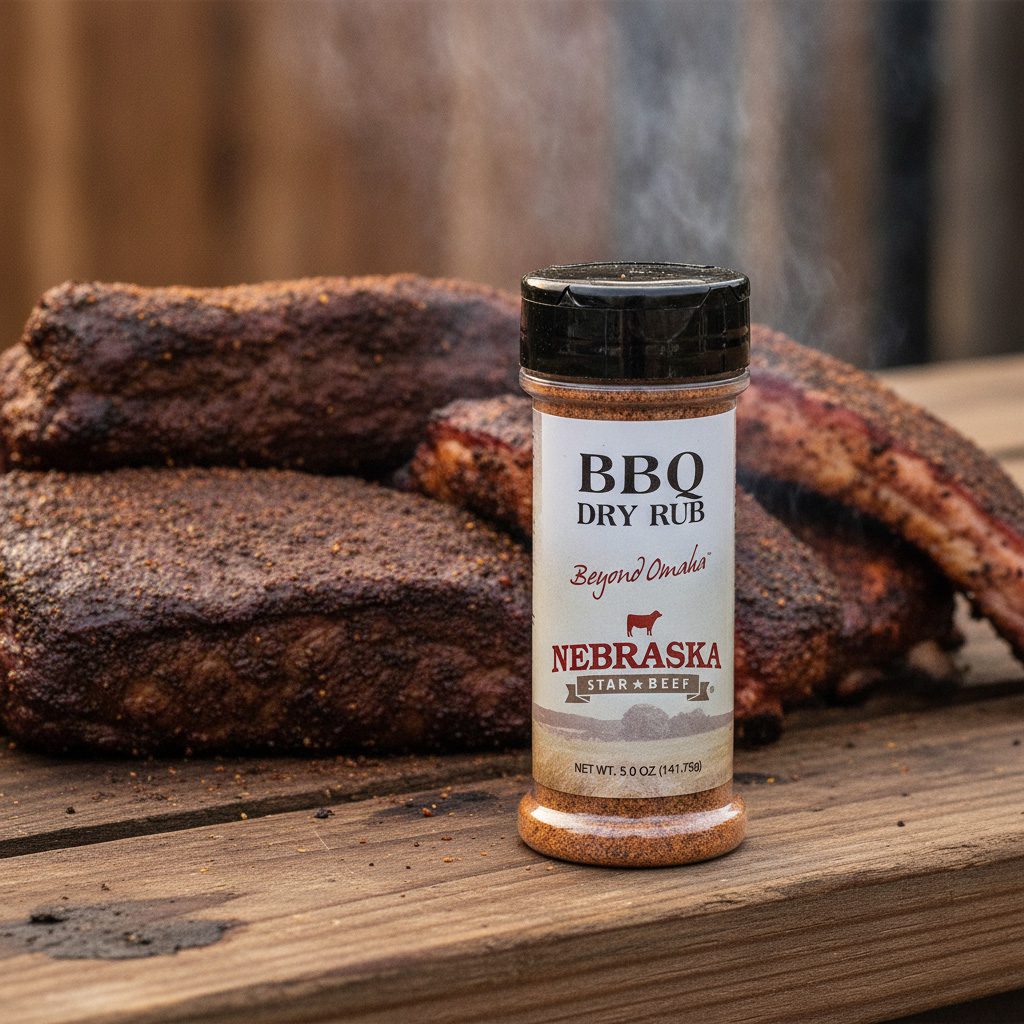 90381-NSB-BBQ-Dry-Rub-5oz Nebraska Star Beef BBQ Dry Rub 5 oz Shaker 12 per case