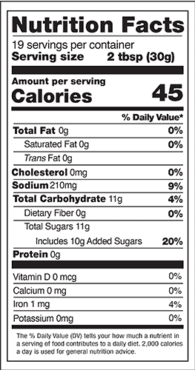 Ozark Mild Nutrition Facts