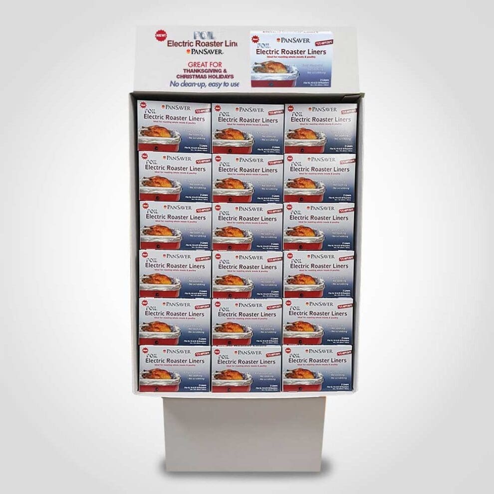 Pansaver Foil Electric Roaster Liners Cardboard Display