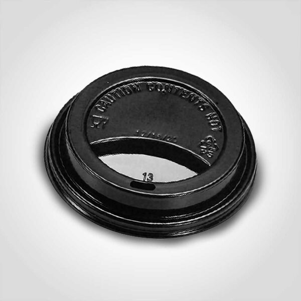 Black Dome lid for coffee cups