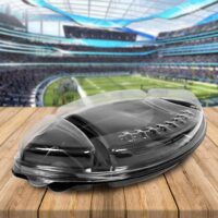 Football Tray 3 Compartment with Flat Top Dome Lid - 50 Pack (370088)