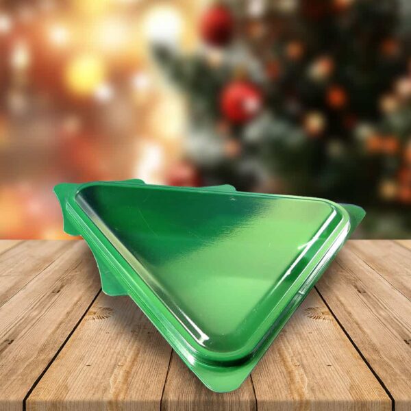 Small Green Christmas Tree Tray with Lid - 36 Pack (370131)