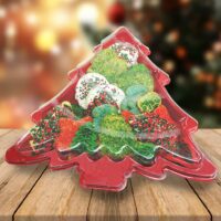 Red Christmas Tree Tray with lid - 30 Pack (370149)