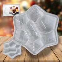 Winter White Snowflake Tray (Deli Version) with Embossed Covert - 50 Pack (376014)