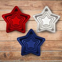 Red, White & Blue Star Tray with lid - 45 Pack (376023)
