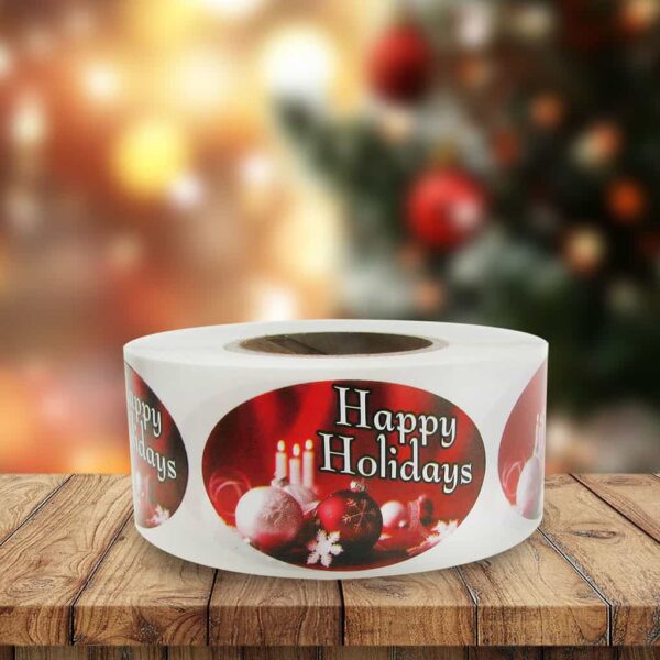 Happy Holidays Label - 1 roll of 500 (500434)