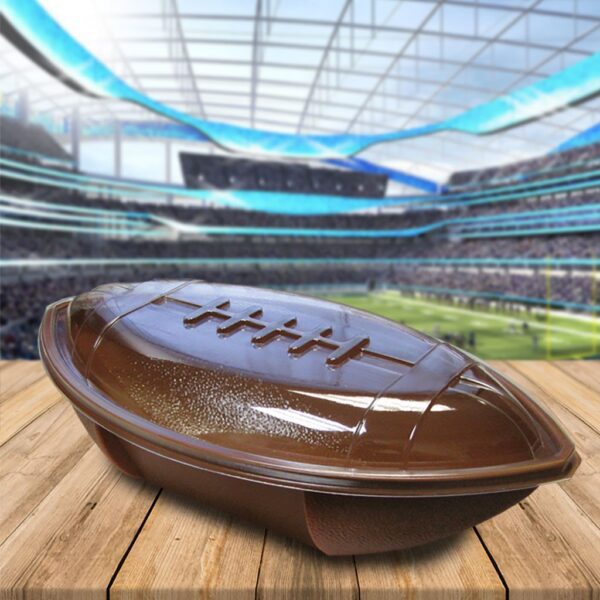 Brown Football Tray with Dome Lid - 50 Pack (370062)