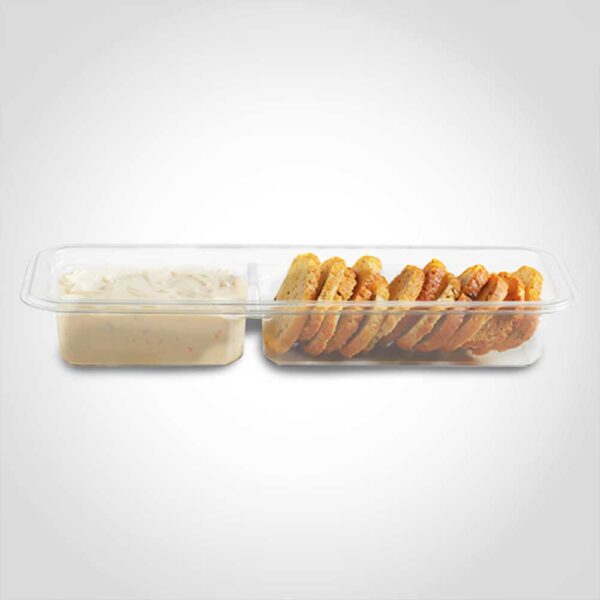 snackcubes 2 compartment food takeout container