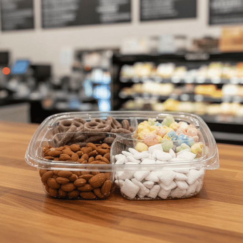 64 oz. 4 Compartment Square Tamper Evident Container