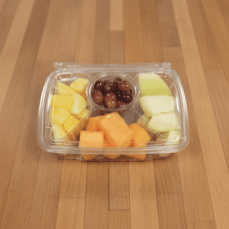 261608 30 oz. 4 Compartment Rectangle Tamper Evident Take Out Containers 30 oz. 4 Compartment Rectangle Tamper Evident Take Out Containers