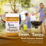 Bone Suckin' Mustard shown with BBQ scene at park