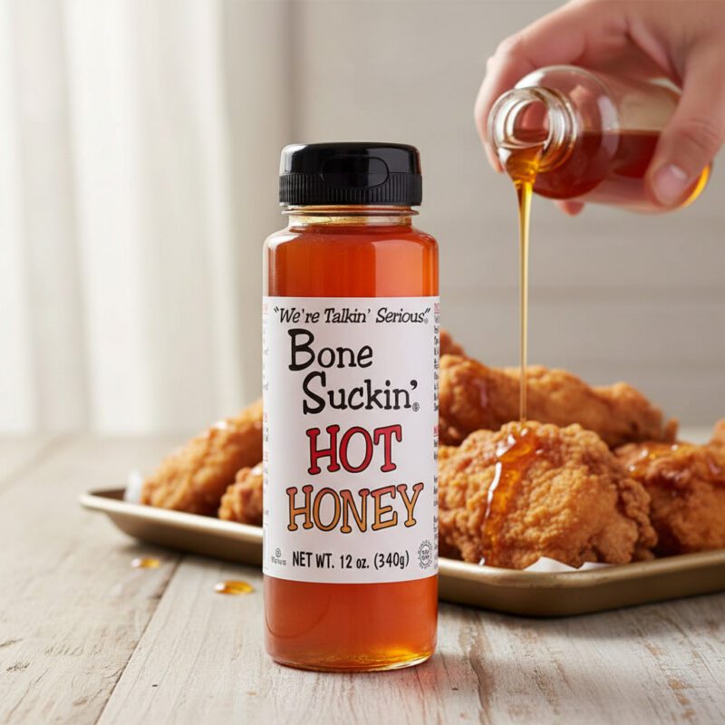 46159-Bone-Suckin-Hot-Honey-12oz Bone Suckin’ Hot Honey Sauce Wholesale price and pack
