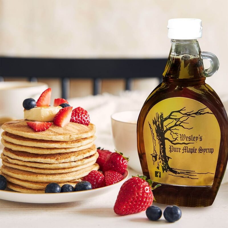 46176 Wesley’s 8oz Maple Syrup in a breakfast_ Wesley's 8oz Maple Syrup in a breakfast