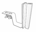 Under-Shelf Hardware Mount Gripper Sign Holder with Hinge line drawing